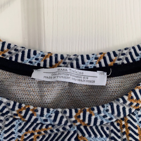 ZARA trafaluc cropped orange blue top - Picture 2 of 5